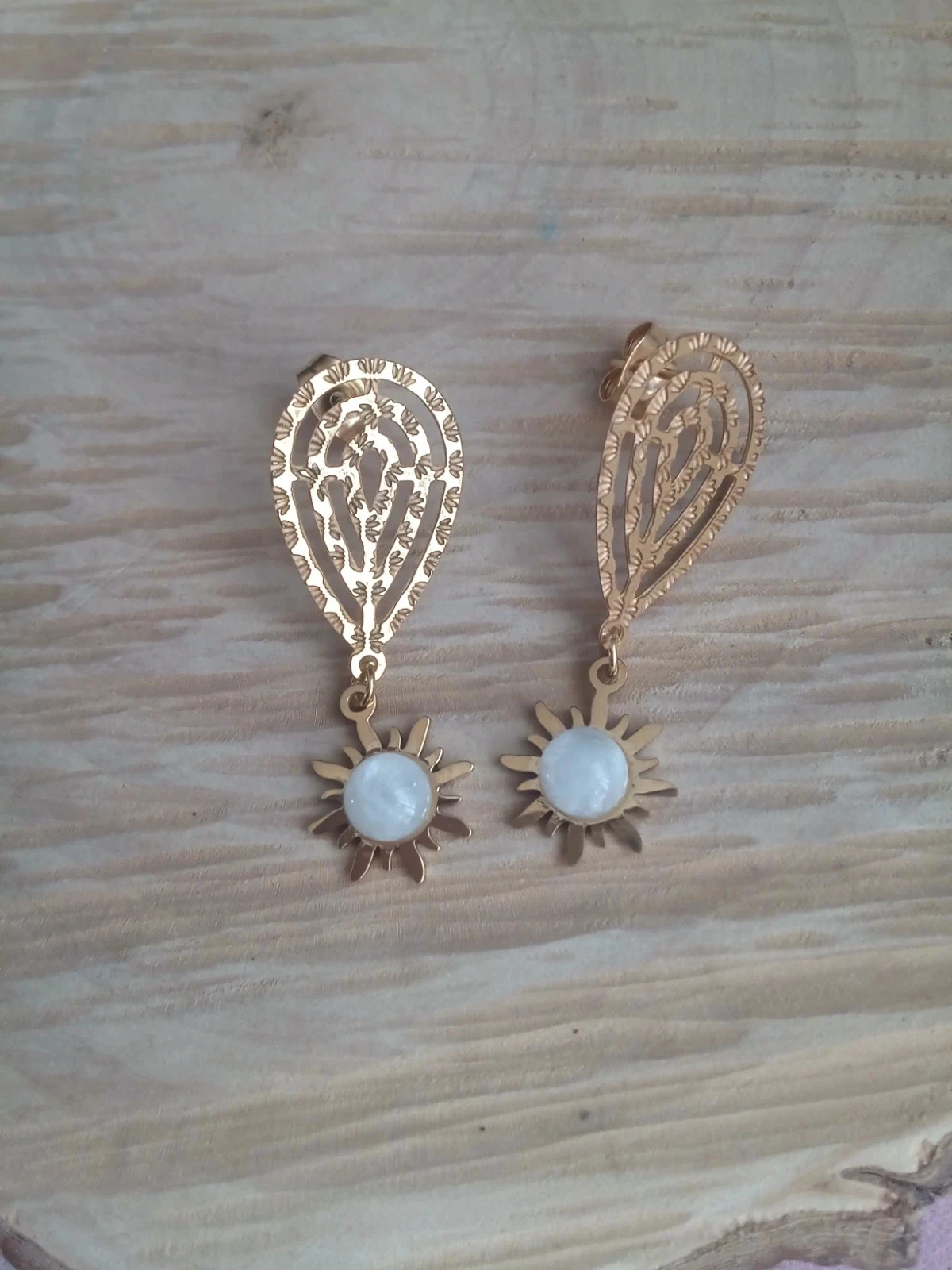 Boucles d'oreilles pierres de lune – photo 2